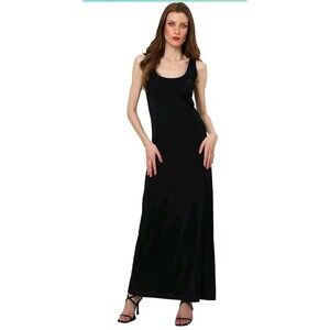 Miss Lavish London Women's M Casual Black Sleeveless Summer Maxi Long Dress